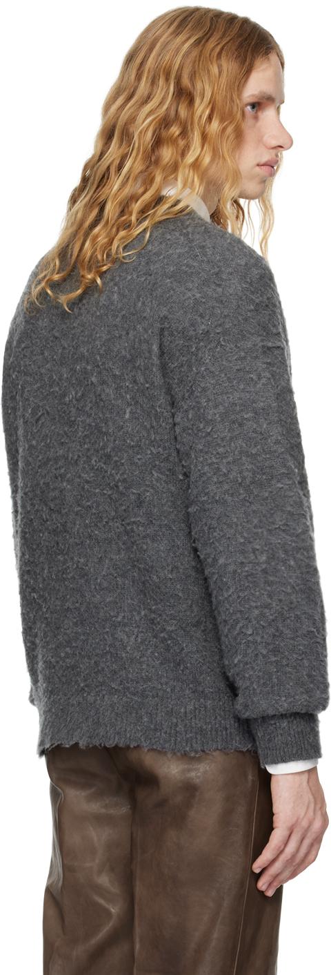 AURALEE メンズ グレー ブラッシュド ウールカシミヤ セーター AURALEE メンズ グレー ブラッシュド ウールカシミヤ セーター