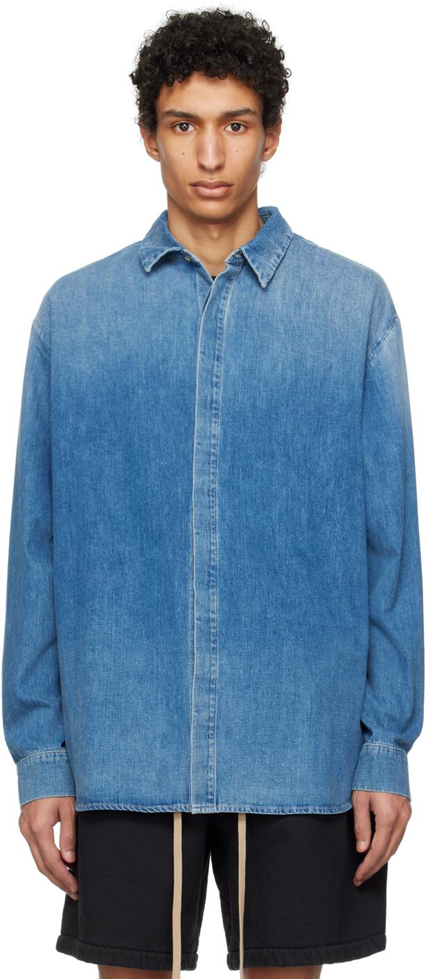 Fear Of God Faded Denim Shirt in Blue for Men Lyst