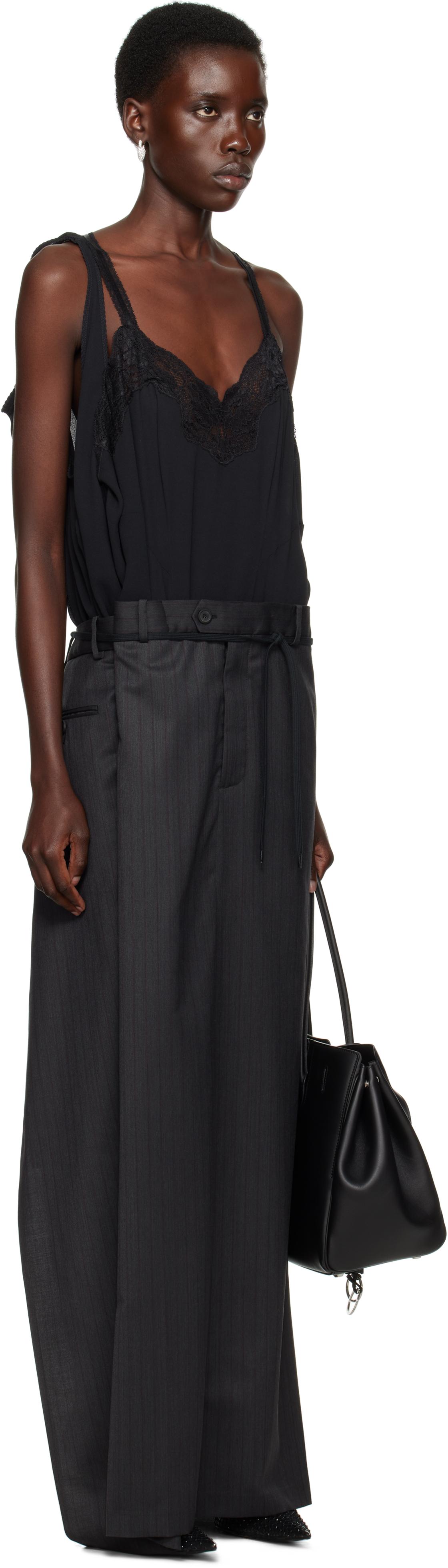 【BALENCIAGA】Patched Slip マキシワンピース Balenciaga ブラック Patched Slip マキシワンピース ブラック