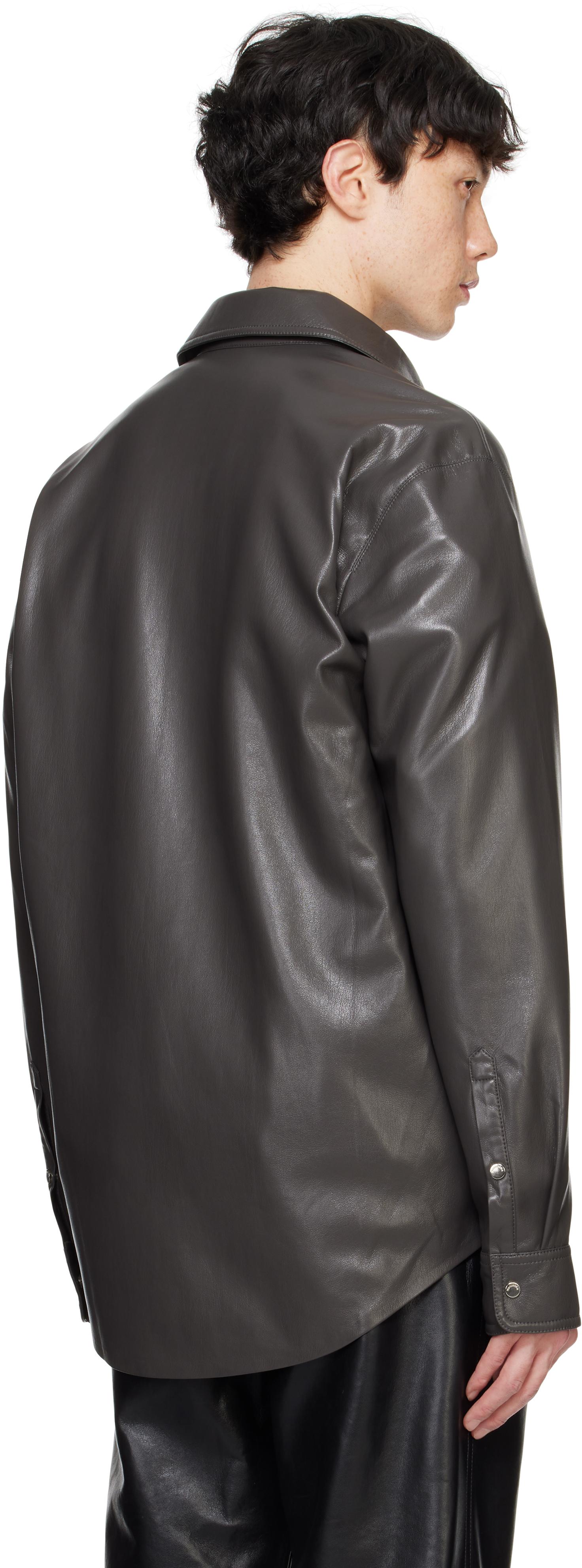NANUSHKA ヴィーガンレザー シャツ Naum - Okobor™ Alt-Leather Shirt - Black – Nanushka