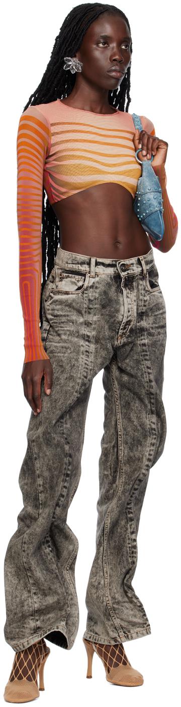 Jean Paul Gaultier レディース ブラック The Body Morphing Crop 長袖 
