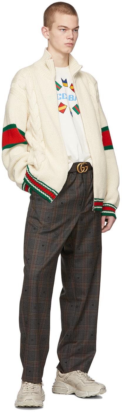 Gucci Wool Cable Knit Bomber Jacket in 