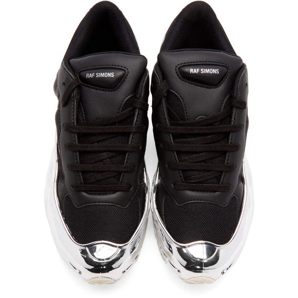 black & silver adidas originals edition ozweego sneakers