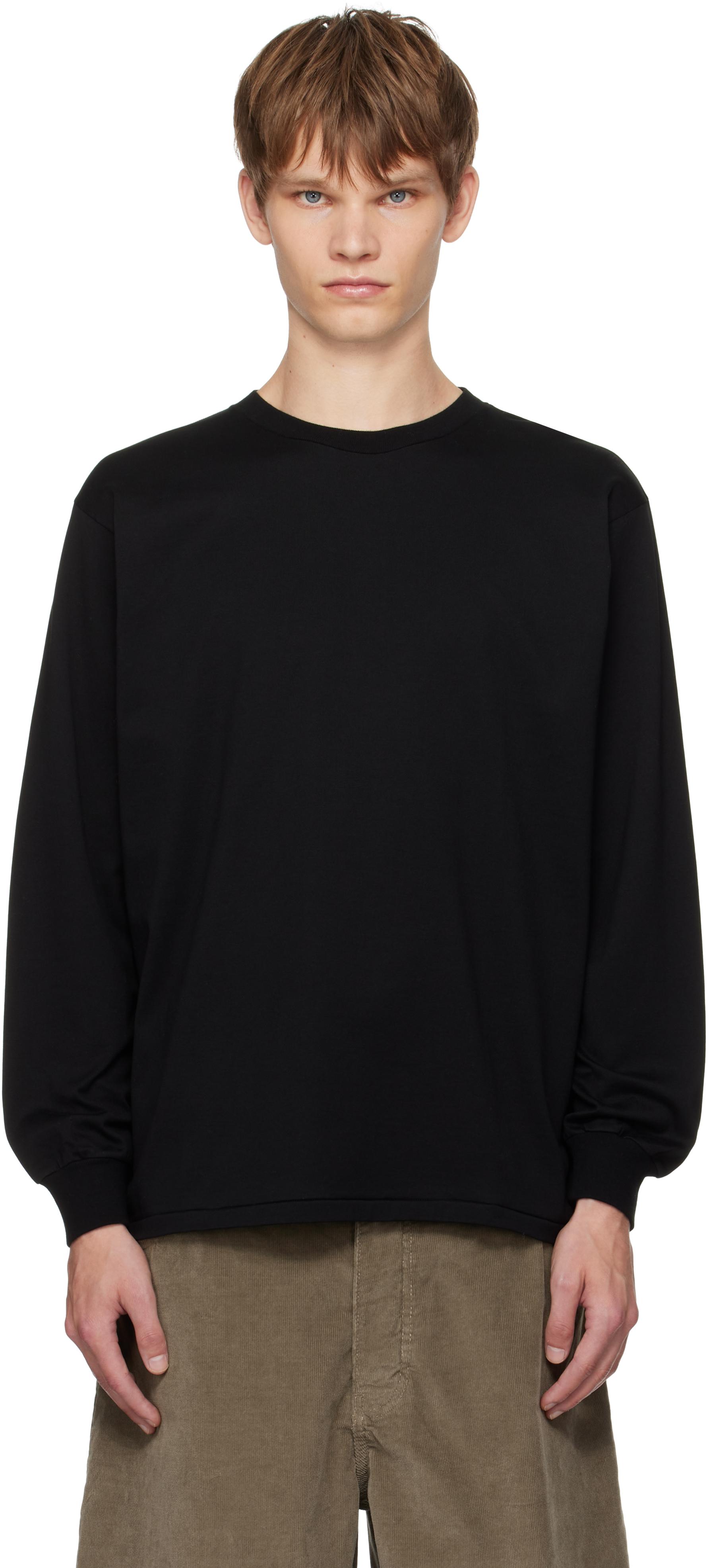 AURALEE Luster Plaiting L/S T-Shirt in Black for Men | Lyst