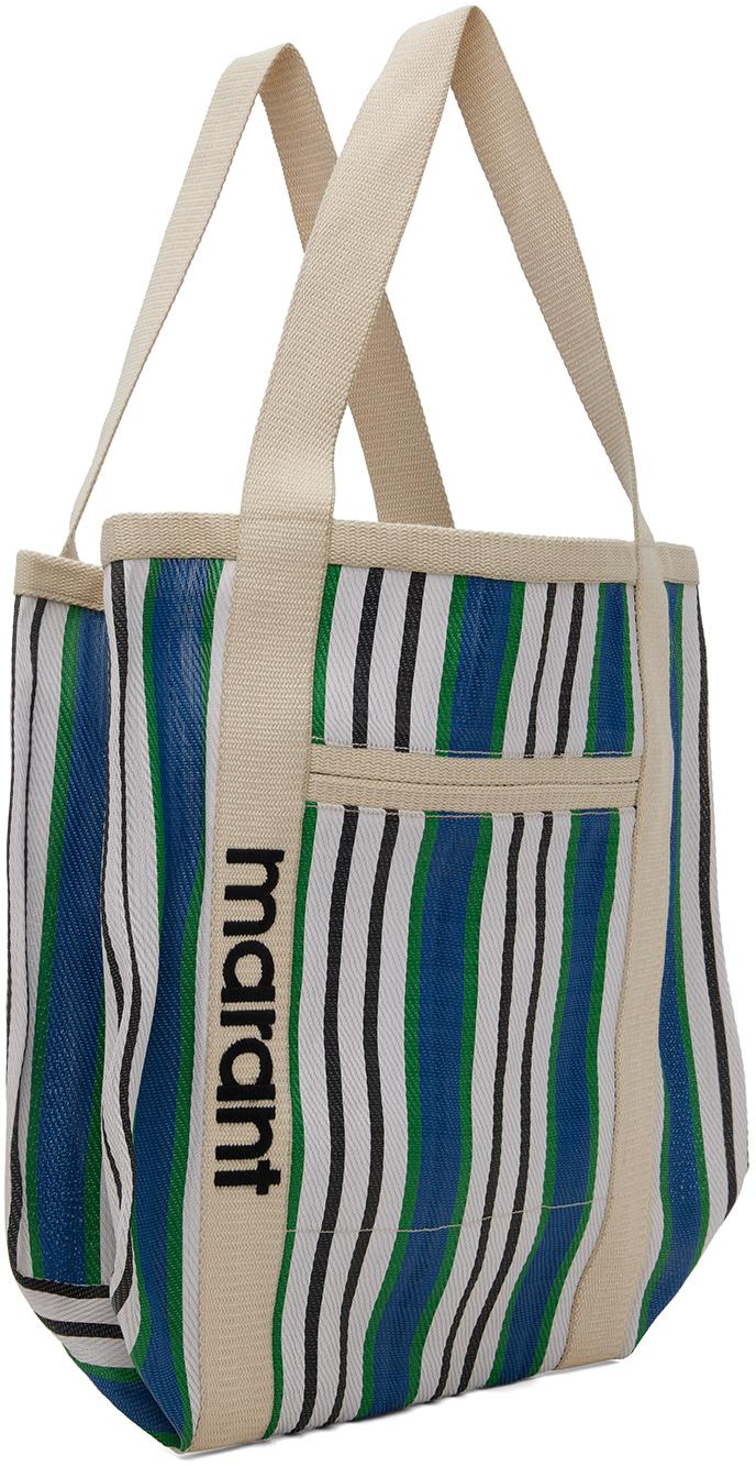 【ISABEL MARANT】NS GC DARWEN Stripe Logo Tote Bag Blue ISABEL MARANT Darwen Striped Tote Bag | Blue | FARFETCH