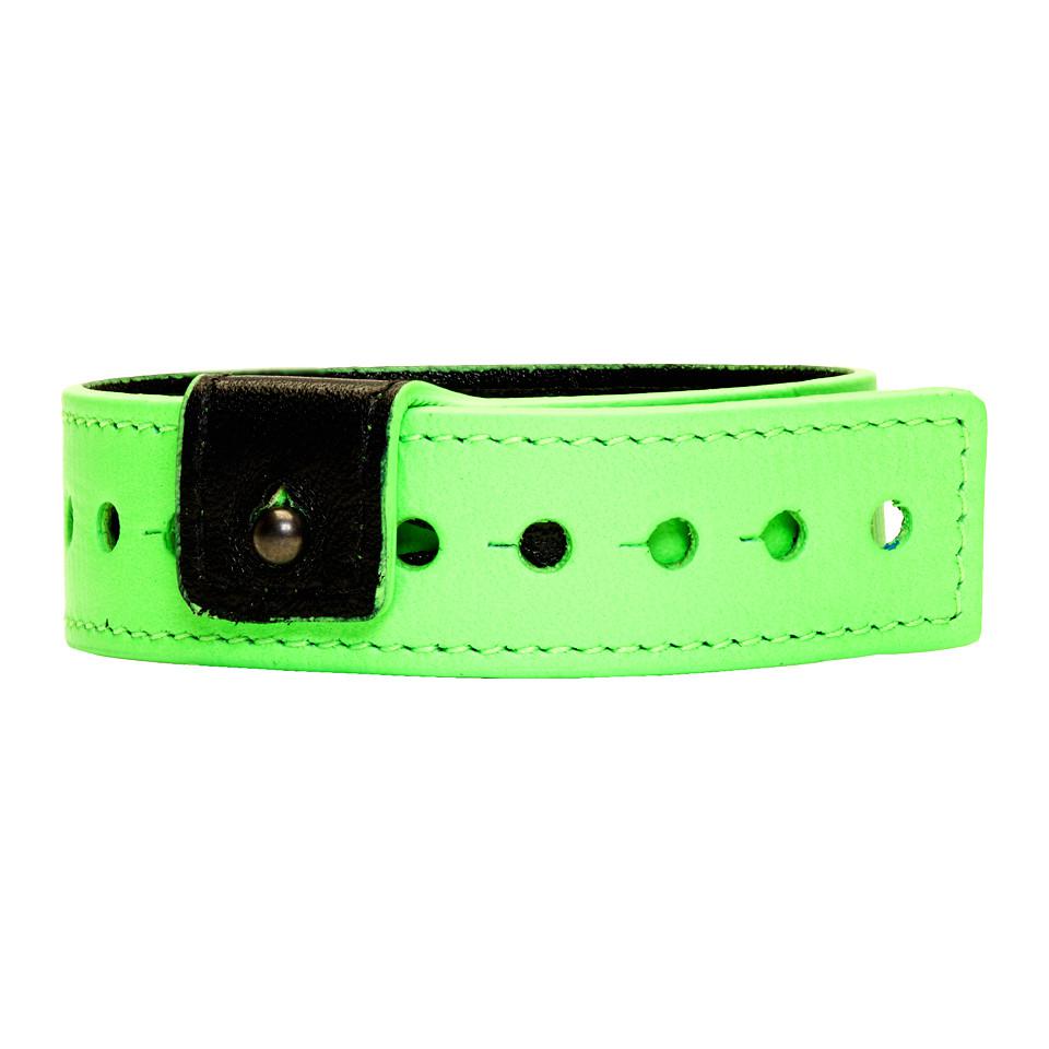 Balenciaga Green Leather Party Bracelet for Men - Lyst