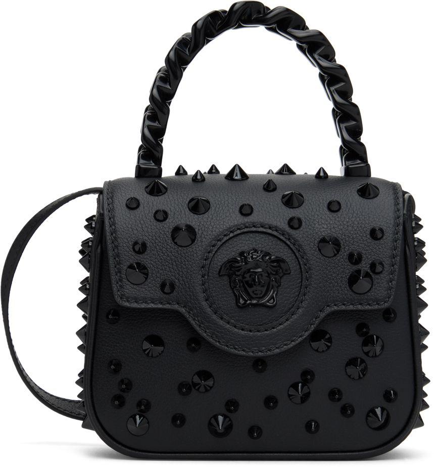 Versace Black Mini Spiked 'la Medusa' Bag