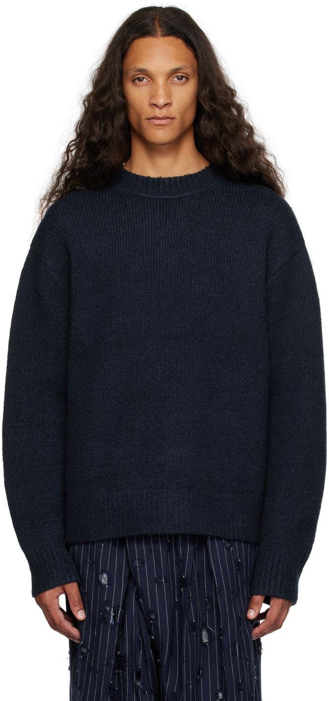 Acne Studios メンズ ブルー ネイビー クルーネックセーター セーター 