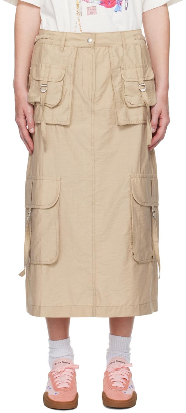 【Acne Studios】メッシュ マキシ スカート Acne Studiosのブラック カーゴ メッシュ マキシスカートがセール中