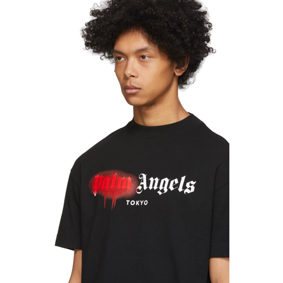 Palm Angels Tokyo Sprayed T-shirt in Black for Men