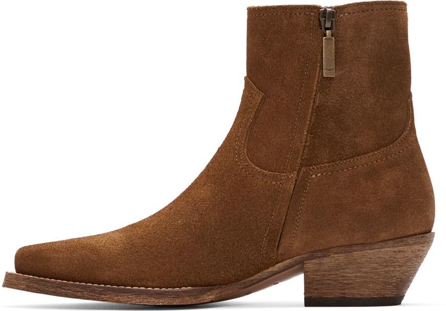 Saint Laurent Leather Lukas 40 Ankle Boots in Brown for Men - Save 