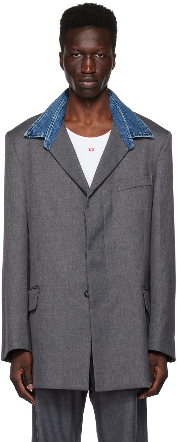 DIESEL Gray J-abbas Blazer in Black for Men | Lyst Canada