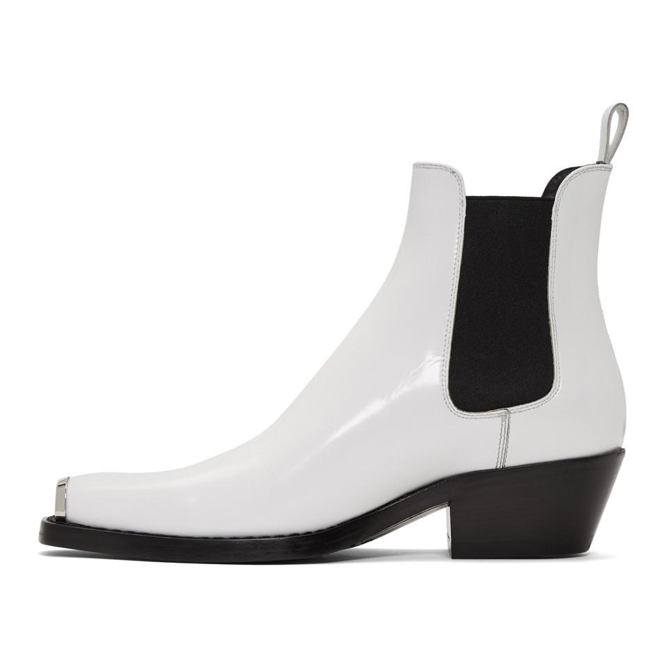 CALVIN KLEIN 205W39NYC White Western Chris Chelsea Boots for Men | Lyst