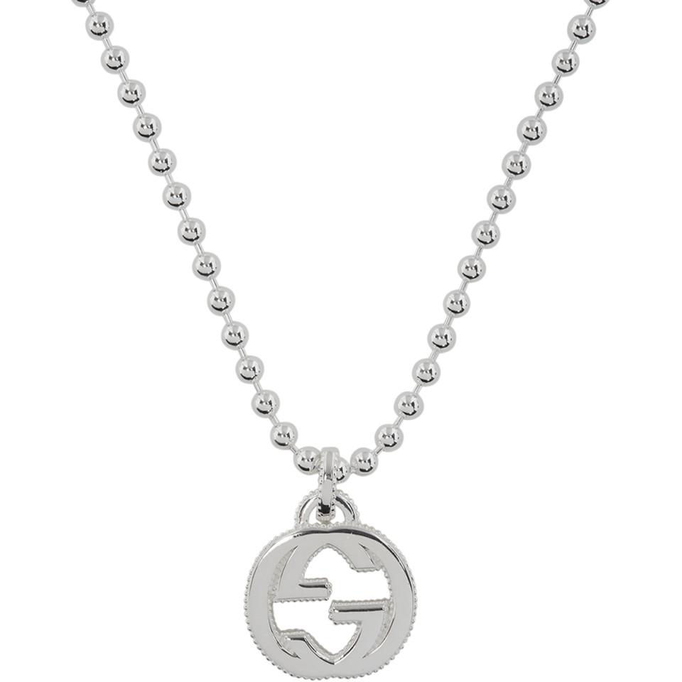 Gucci Silver Interlocking G Necklace in Metallic - Lyst