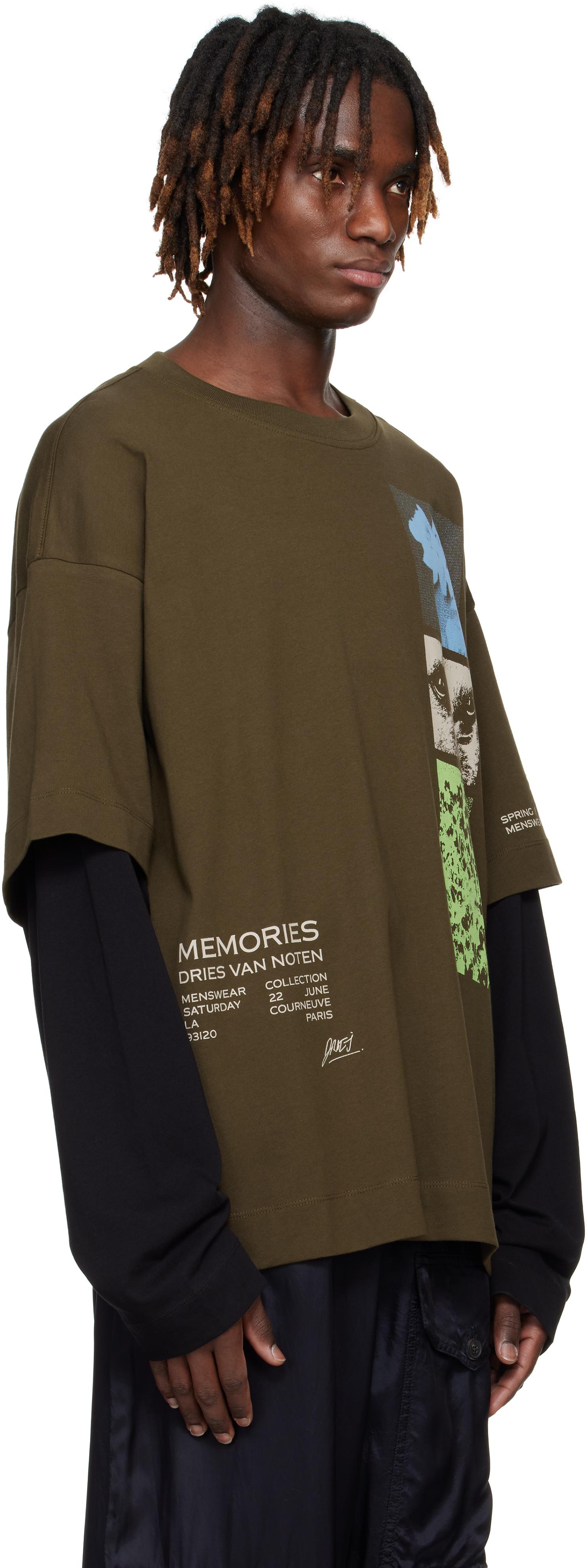 【関税込み】Dries Van Noten カーキ Show 長袖Tシャツ メンズ Dries Van Noten カーキ Show 長袖Tシャツ ブラック | Lyst