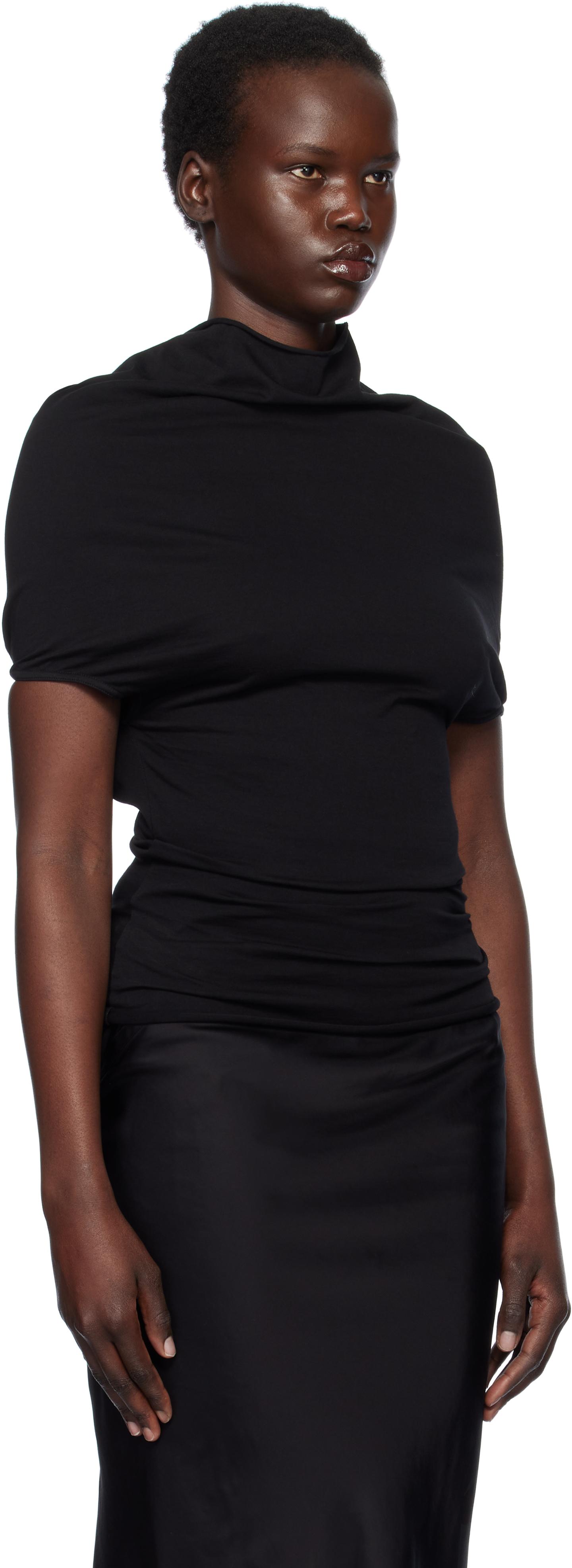 Rick Owens Hollywood Jersey Shroud T-Shirt in Black | Lyst