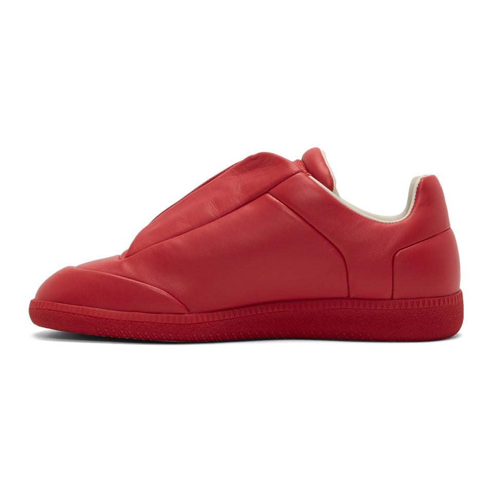 Maison Margiela Leather Red Future Low Sneakers for Men - Lyst