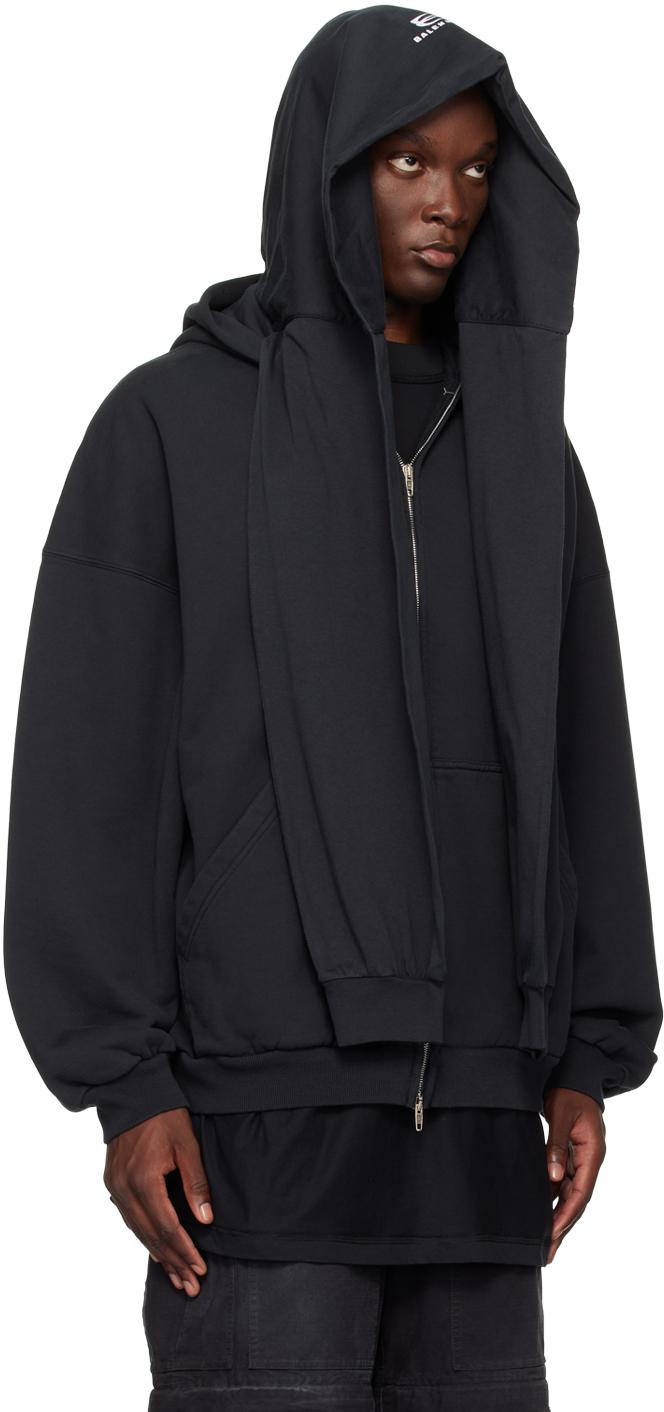 パーカー・フーディ Balenciaga Trompe-L Oeil Layered Hoodie In A Mix Of Material Balenciaga zip-up Layered Hoodie | Blue | FARFETCH