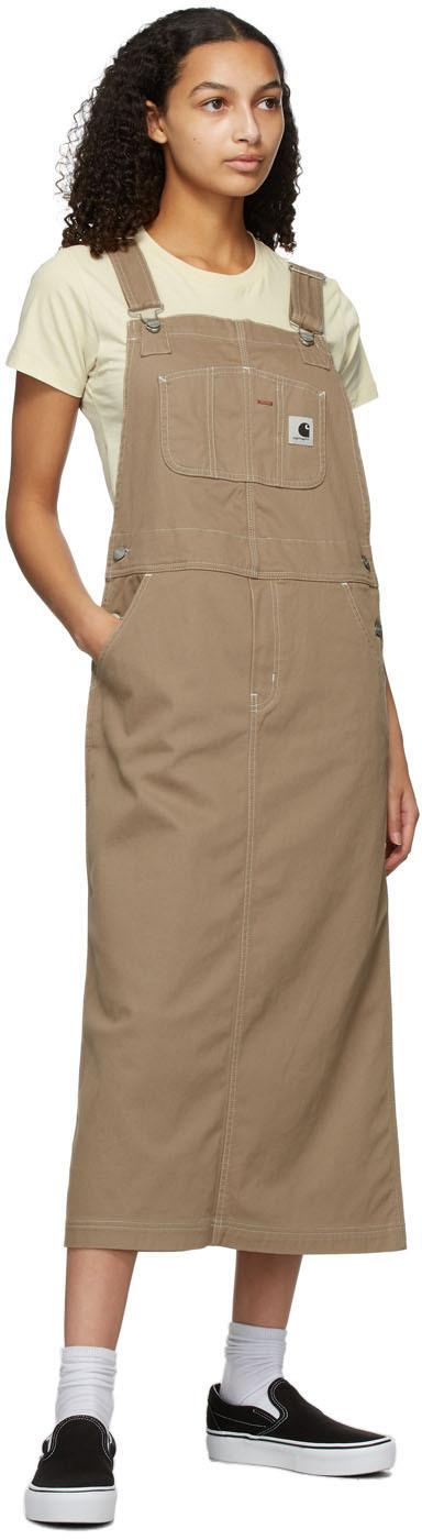 Carhartt WIP Beige Bib Skirt Dress in Natural | Lyst