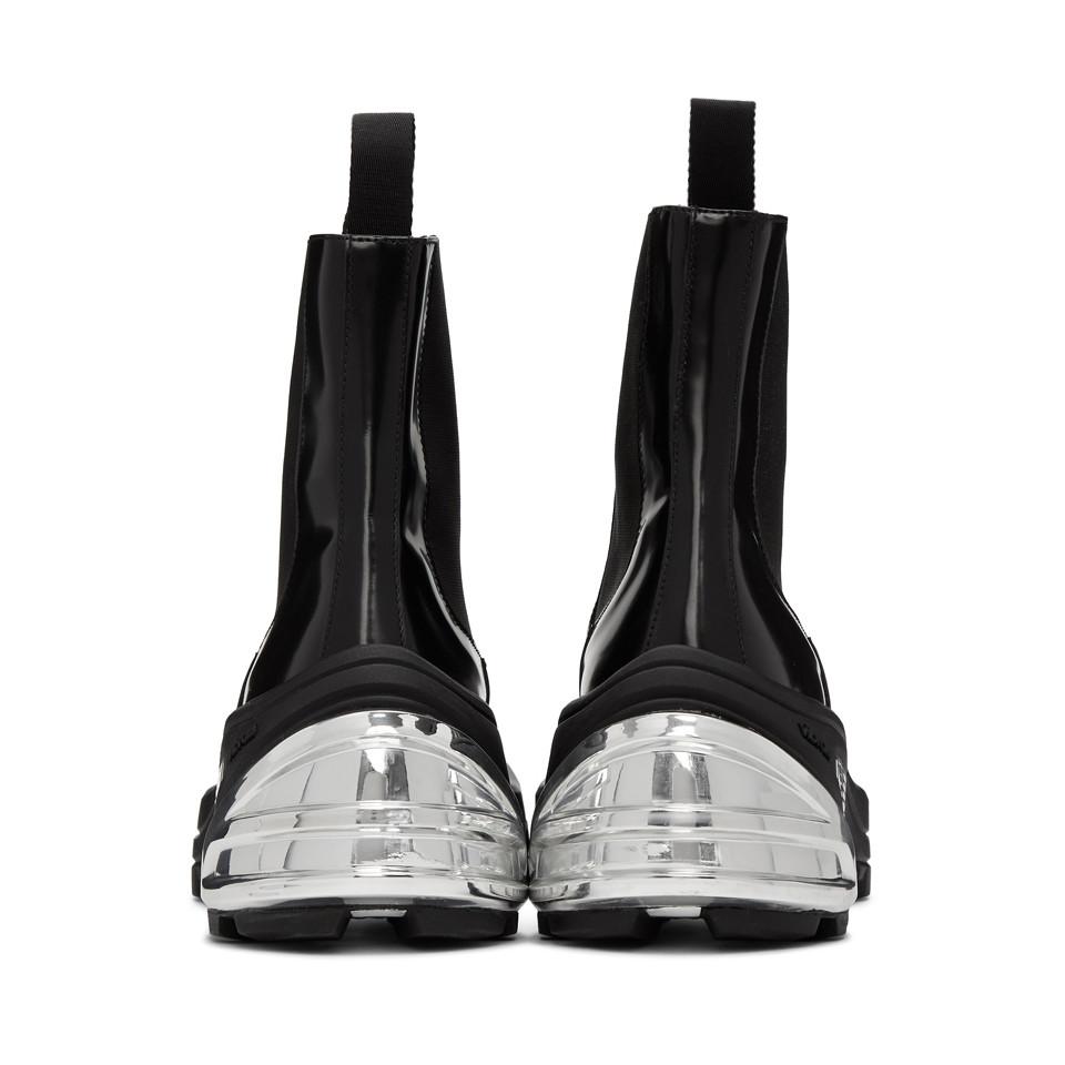 1017 ALYX 9SM Black And Silver Removable Sole Chelsea Boots for 