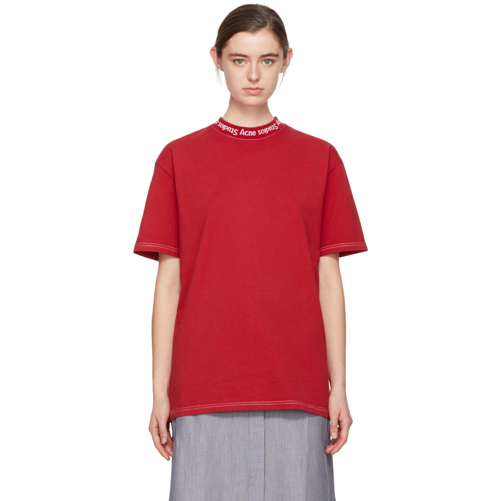 Acne Studios Cotton Red Gojina Dyed T-shirt - Lyst