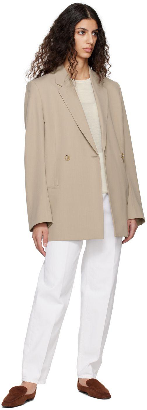 コート Toteme Beige double-breasted jacket Oversized double-breasted blazer in beige - Toteme | Mytheresa