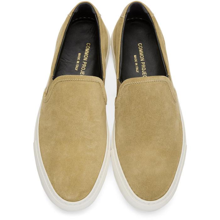 Common Projects Tan Suede Retro Slip-on Sneakers for Men | Lyst