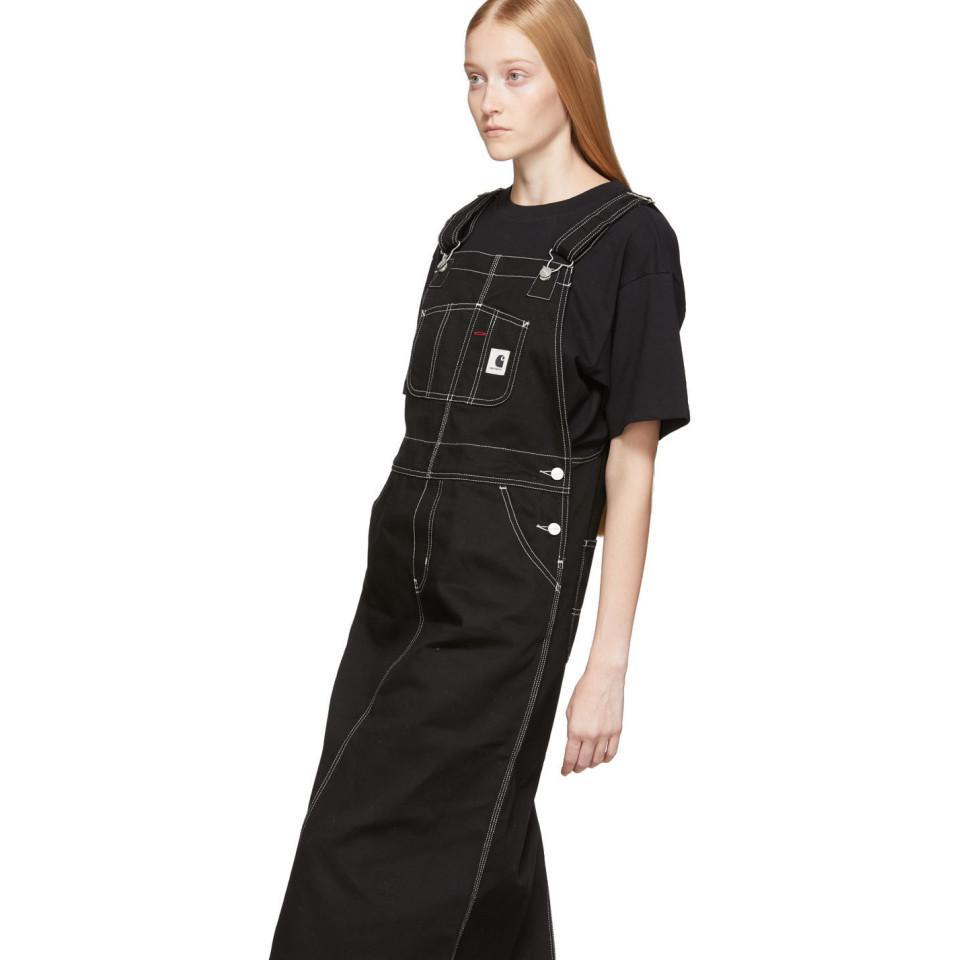 Carhartt WIP Black W Bib Long Overall Dress | Lyst