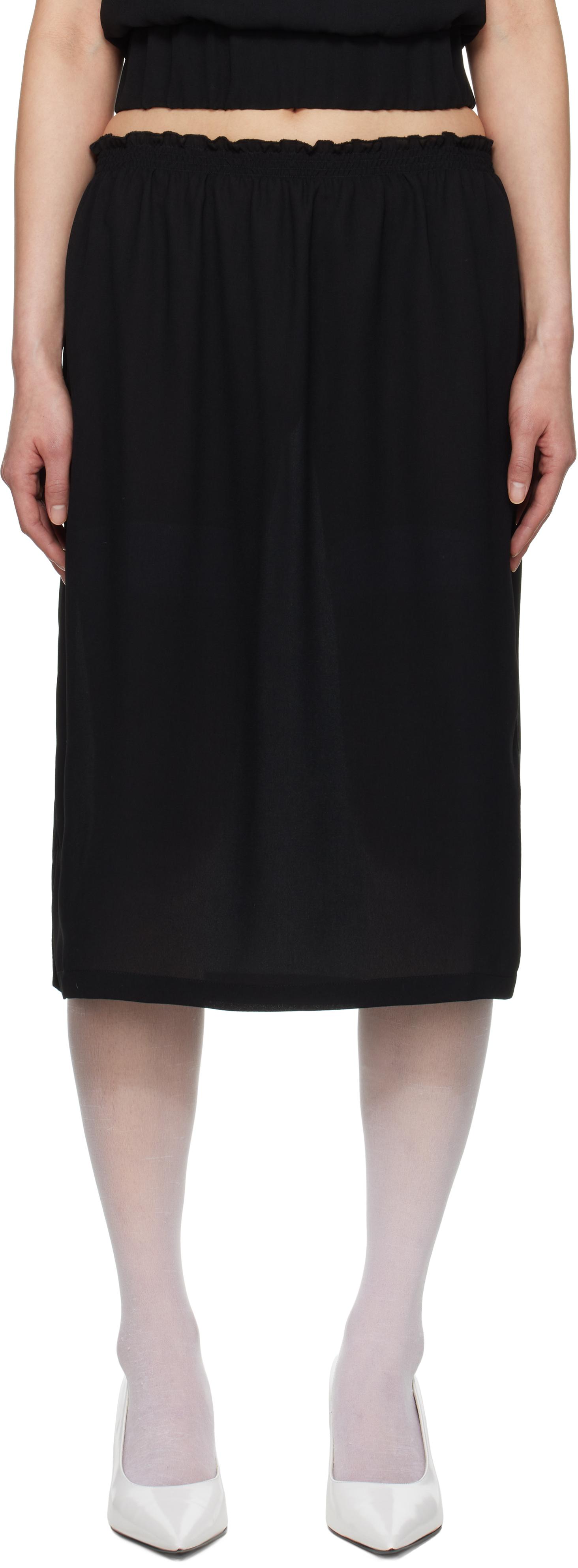 【Ashley Williams】ブラック プリント ミニスカート Ashley Williams Black '00' Midi Skirt Ashley Williams