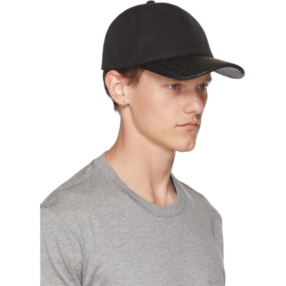 Bottega Veneta Black Intrecciato Cap 