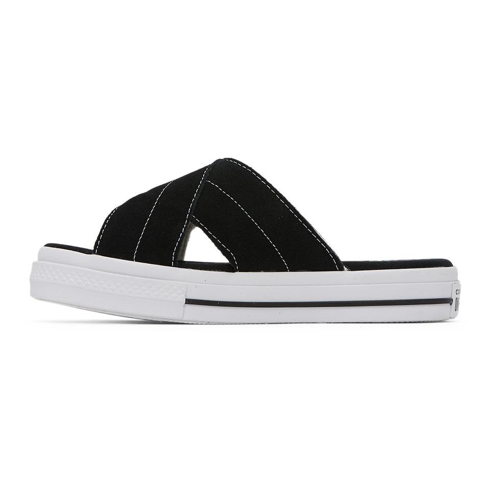 Converse Suede Black One Star Criss Cross Sandals for Men | Lyst