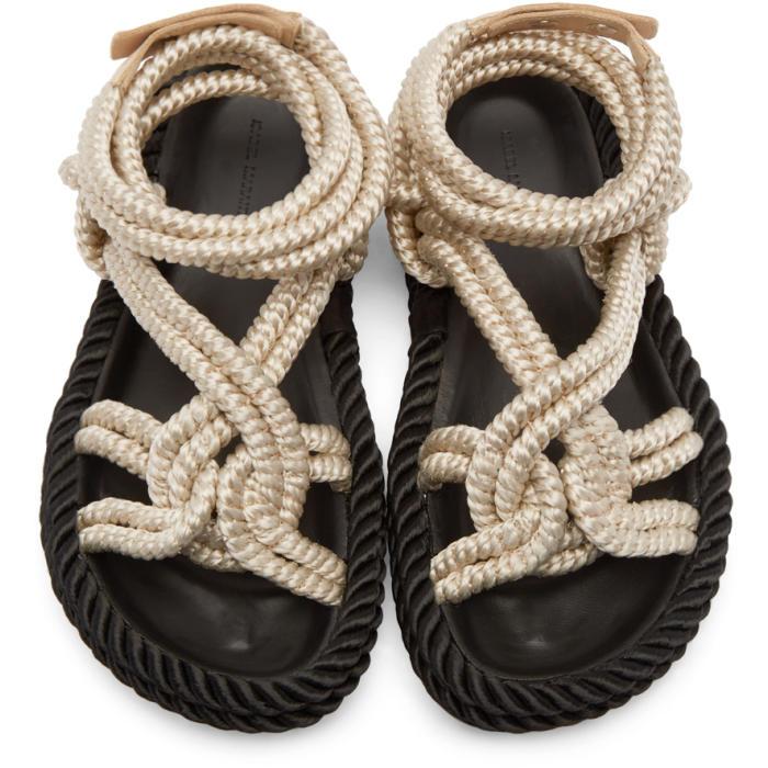 Isabel Marant Leather Ecru Lou Twisted Rope Sandals in Black | Lyst