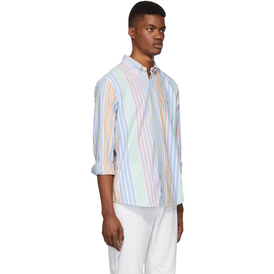 Polo Ralph Lauren Multicolor Striped Oxford Shirt in Blue for Men | Lyst
