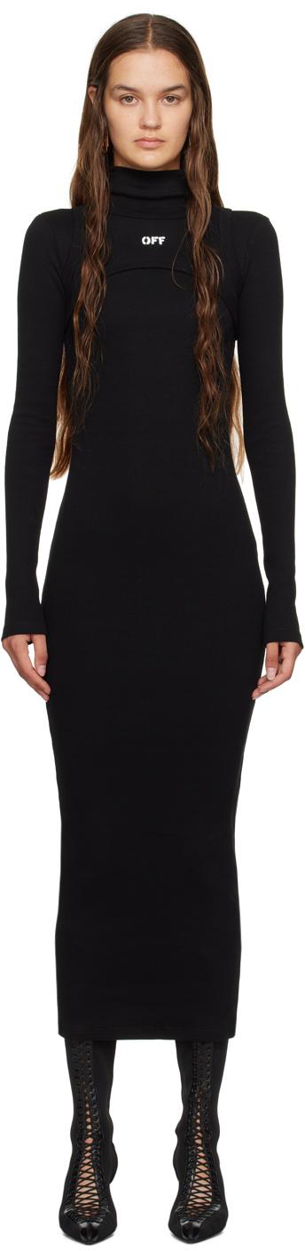 Off-White Netted maxi polo dress - Black