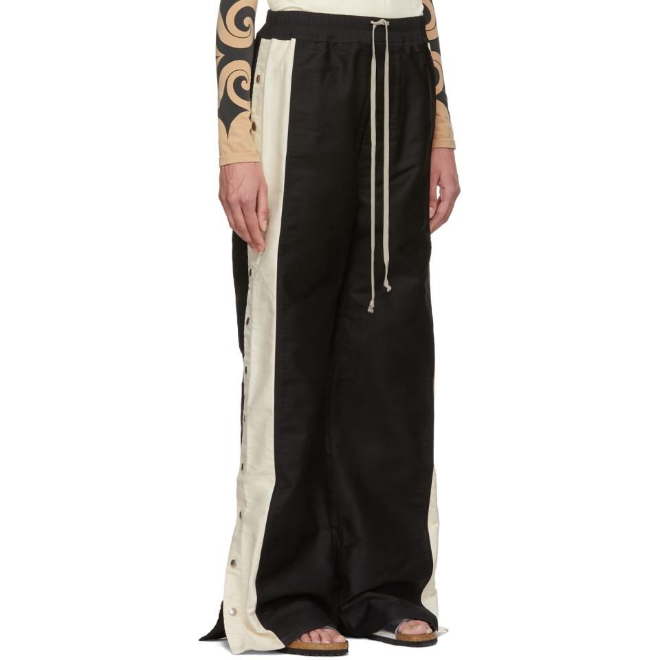 Rick Owens DRKSHDW Black And Off-white Easy Pushers Trousers | Lyst