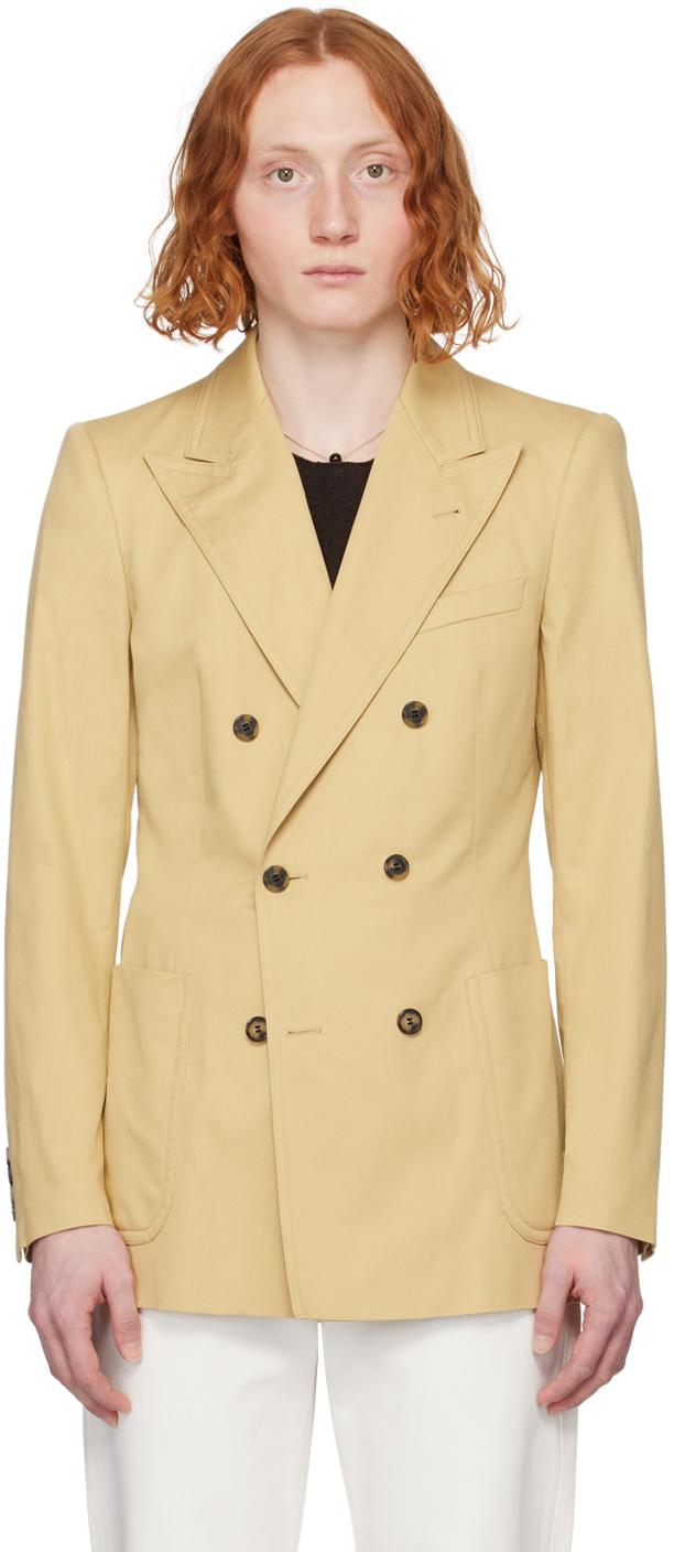 Dries Van Noten Yellow Notched Blazer