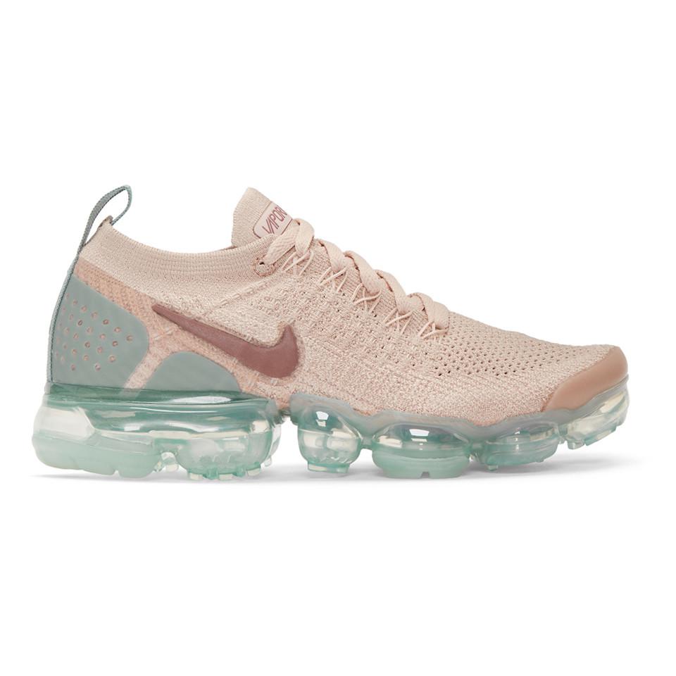 Nike Pink And Blue Air Vapormax Flyknit 2 Sneakers in Beige (Natural ...