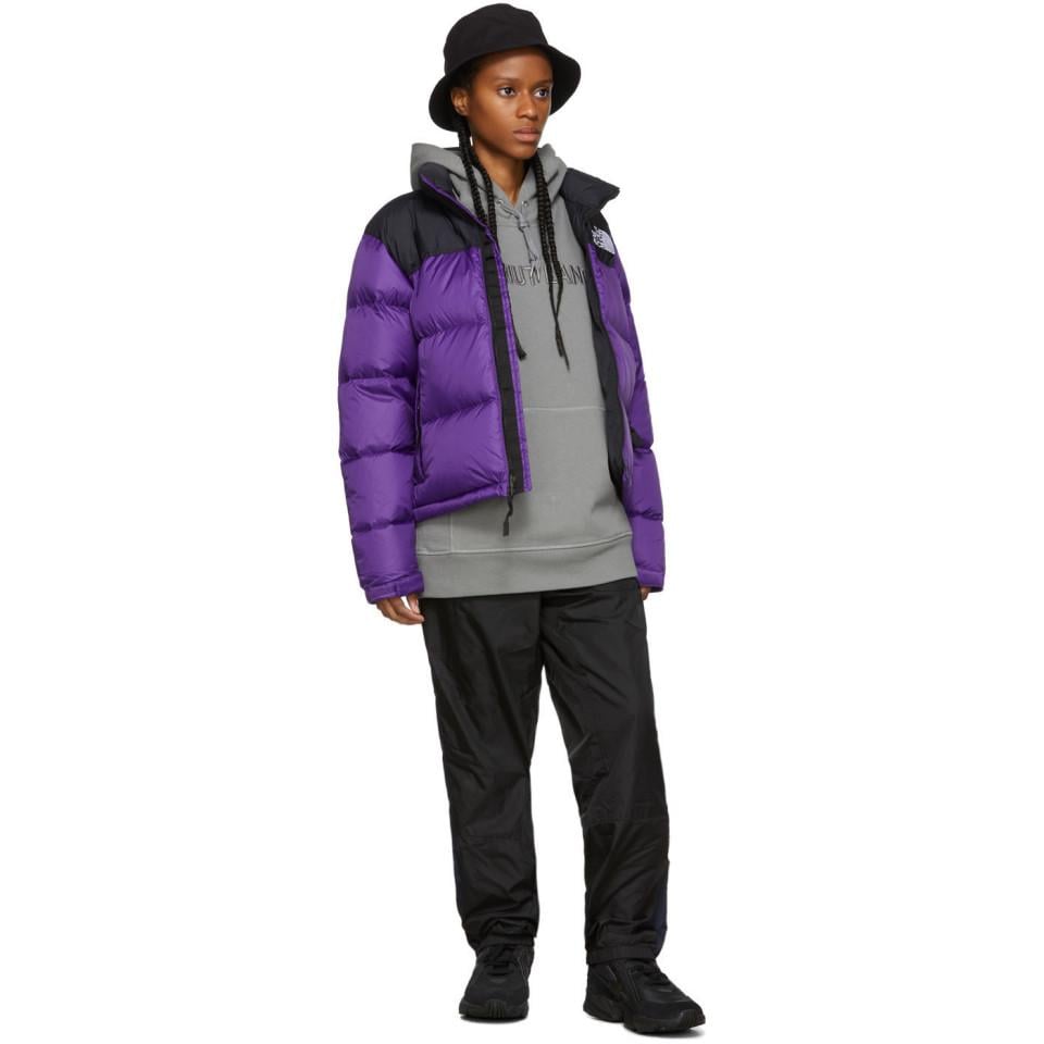 The North Face Cropped Nuptse Jacket in Purple | Lyst Australia