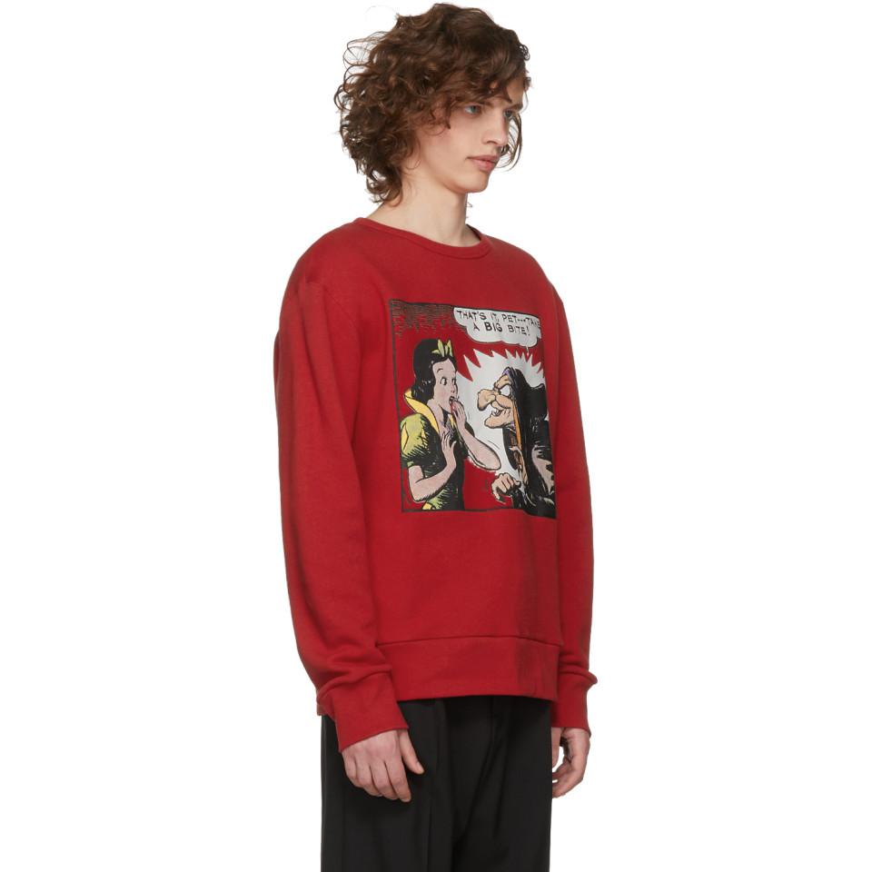 Gucci Red Snow White Sweatshirt for Men - Lyst