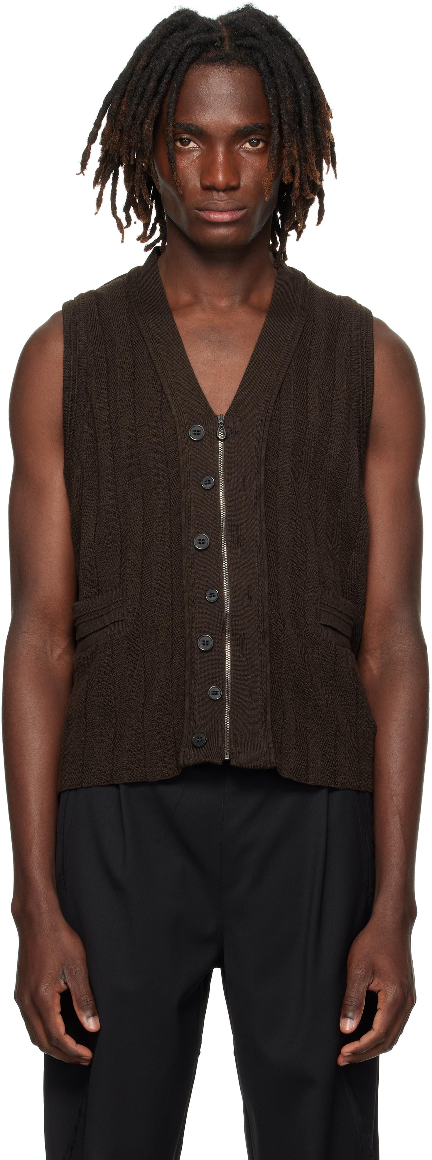 Kiko Kostadinov Fitz Knit Vest in Black for Men | Lyst