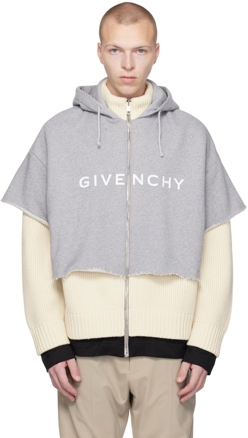 Givenchy Beige Layered Hoodie in Grey for Men | Lyst UK