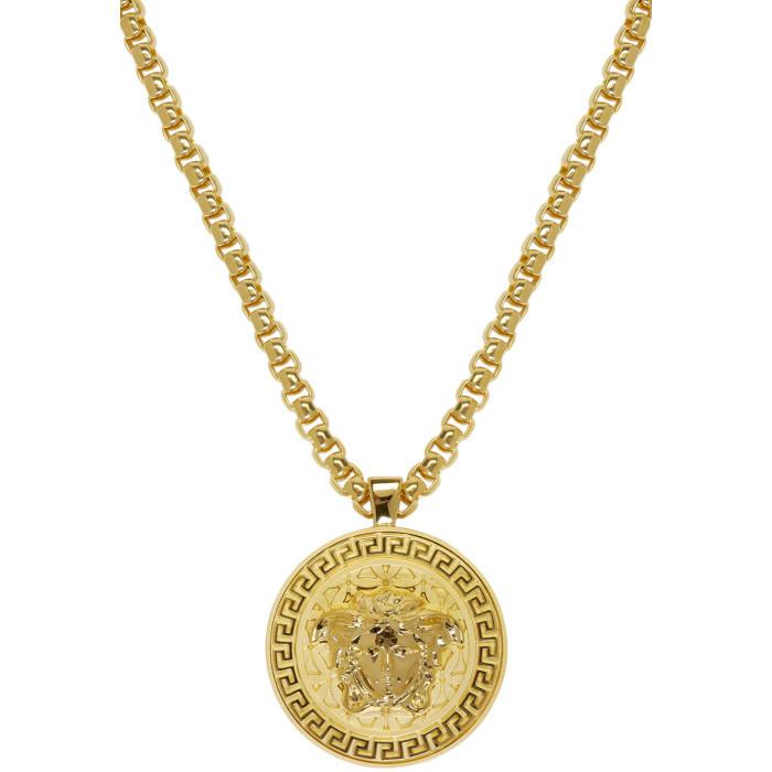 Versace Gold Large Round Medusa Chain Necklace in Metallic for Men - Lyst