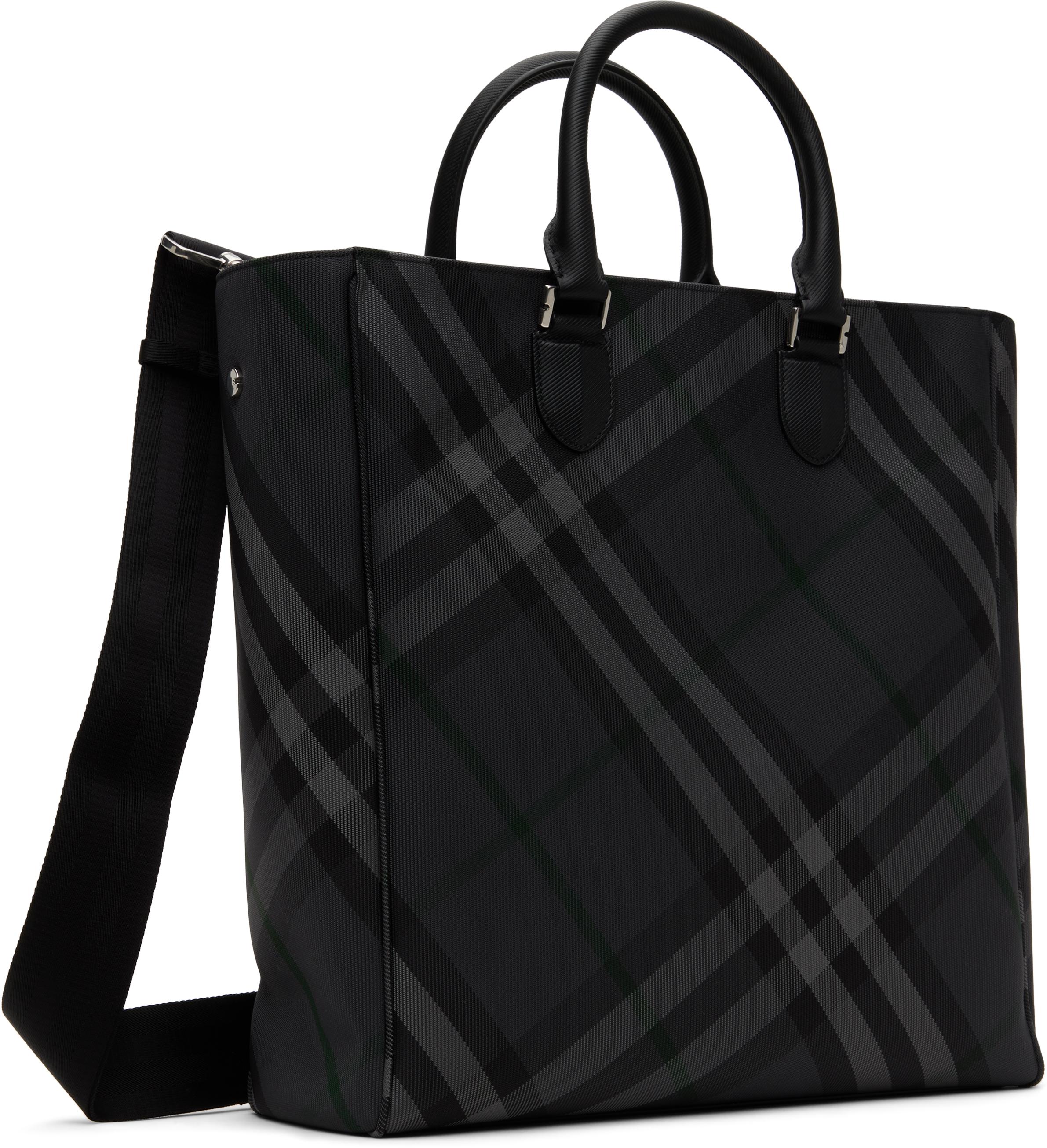 Burberry Grid Check Tote in Black for Men Lyst UK