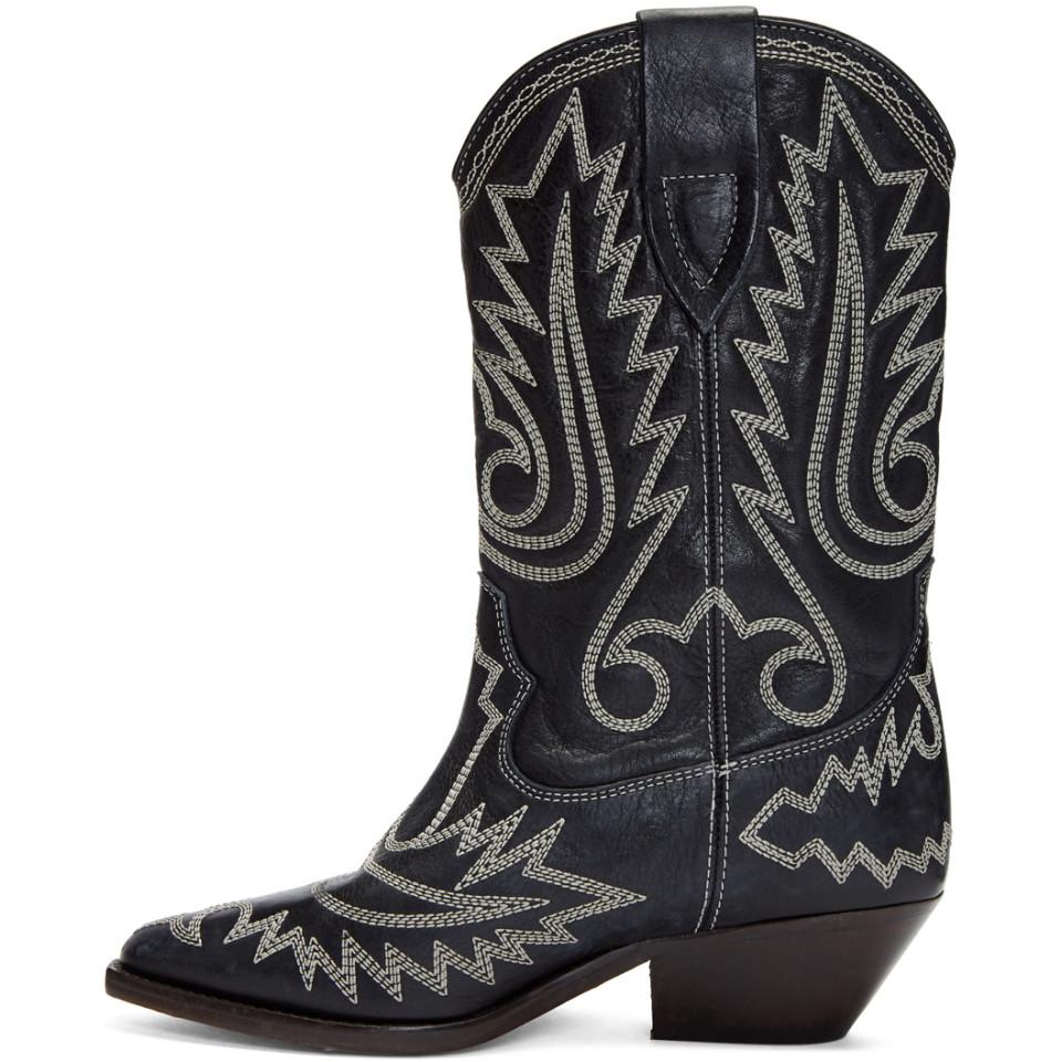 Isabel marant cowboy boots black outlet