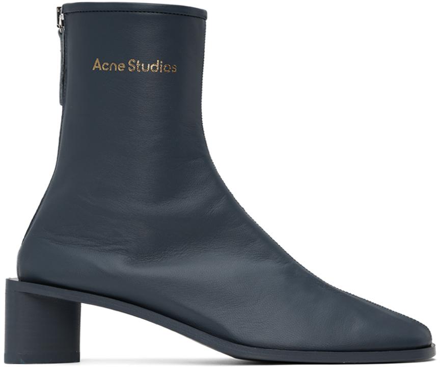 Acne Studios レディース ブルー ロゴ ブーツ ブーツ