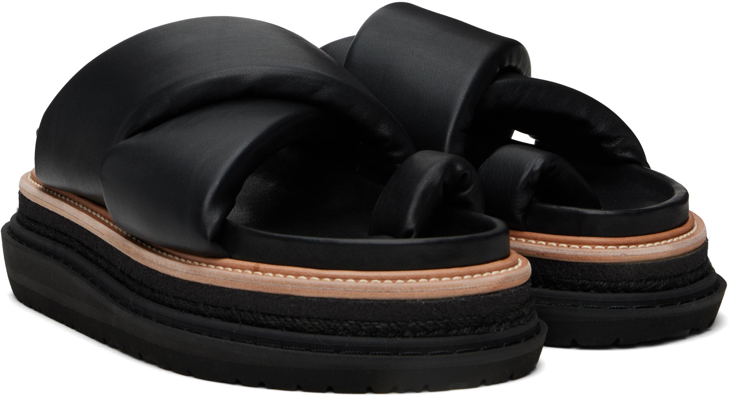靴 sacai Multiple Sole Sandals sacai Black Multiple Sole Sandals Sacai