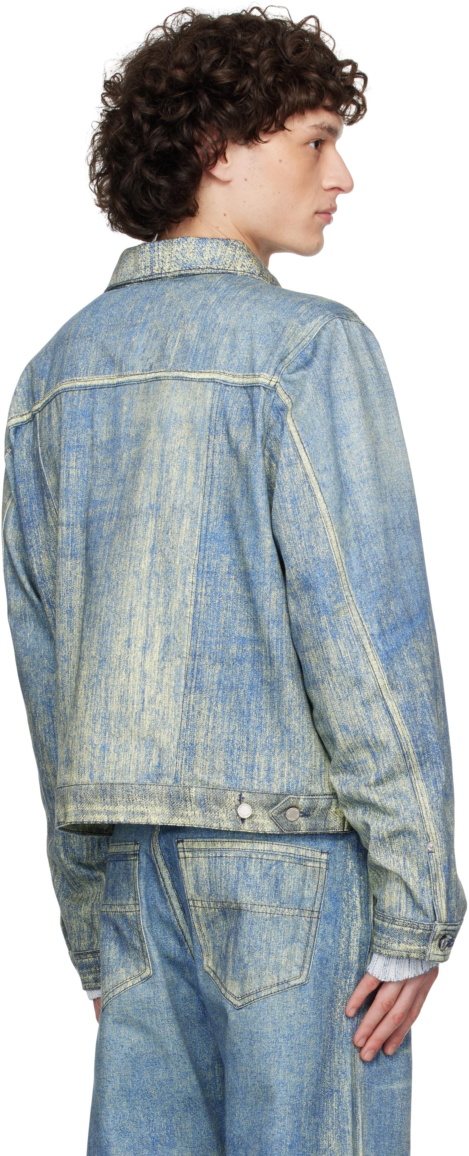 camper lab Sand Blue Paint Print Denim Denim Paint Blue in Jacket Bus