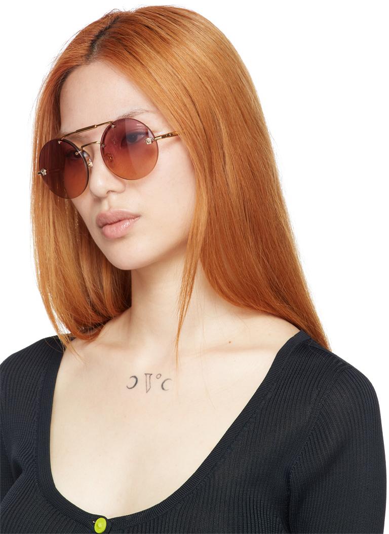 versace rimless round sunglasses