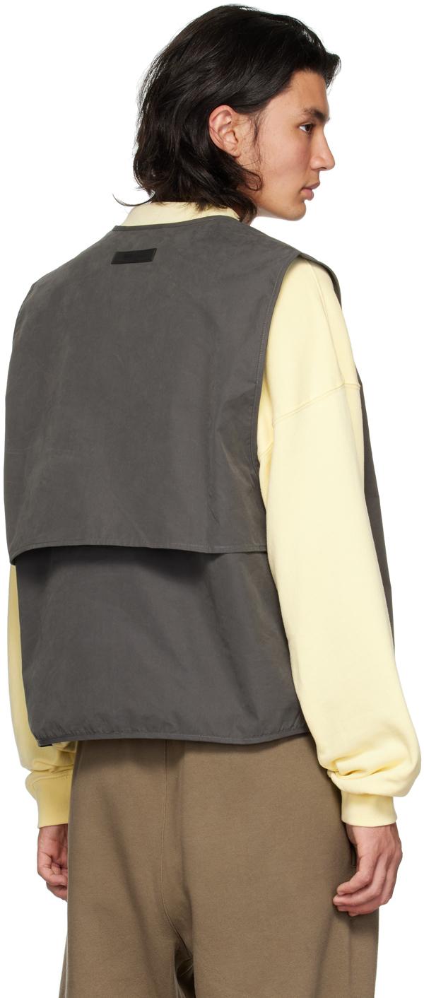 Fear Of God メンズ ブラック グレー ジッパー ベスト ジャケット Fear Of God メンズ ブラック グレー ジッパー ベスト ジャケット