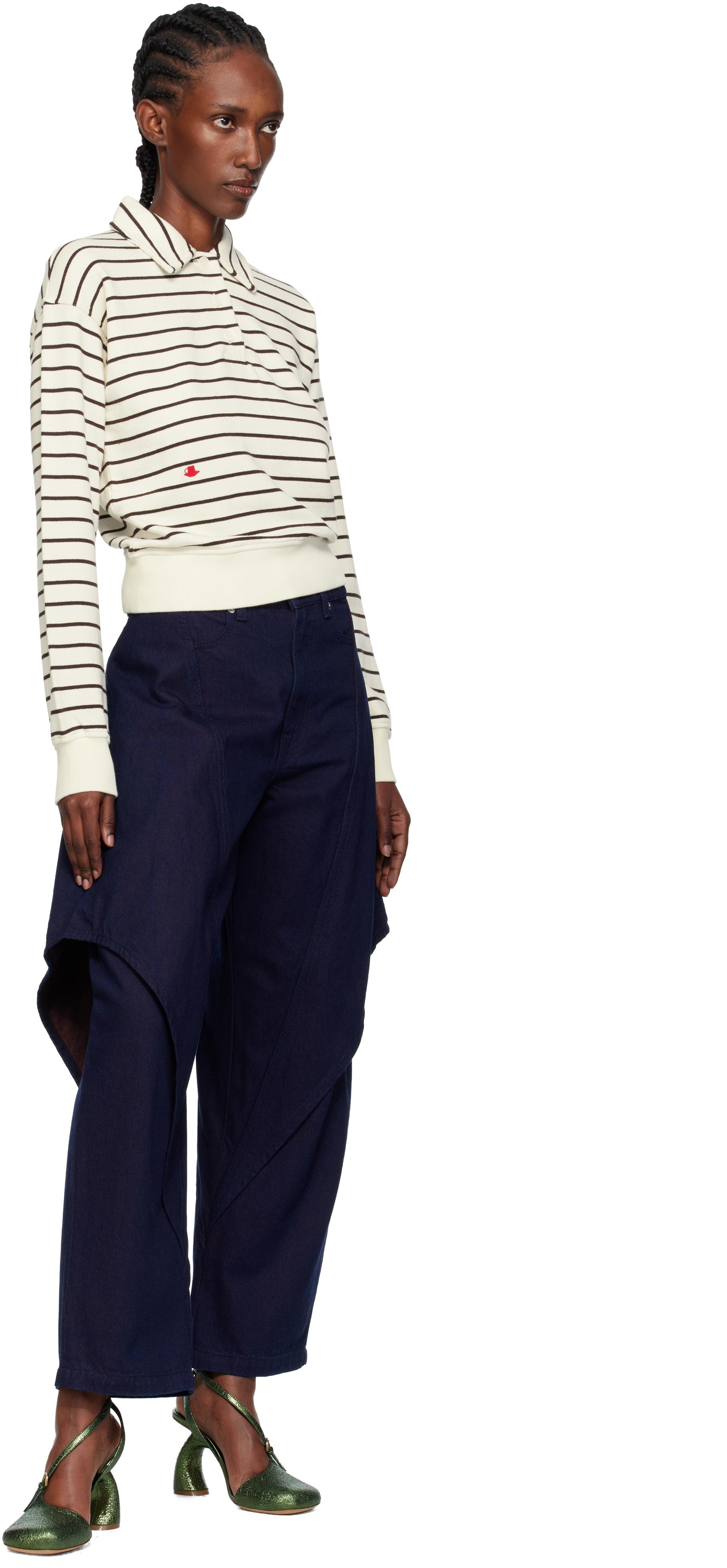 JW ANDERSON CROPPED WIDE LEG TROUSER ジェイダブリューアンダーソン レディース クロップド ワイド パンツ 6 ベージュ JW Anderson Cropped Sculptural Jeans in Blue | Lyst UK